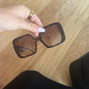 Tory Burch Brown Tortoise Square Sunglasses